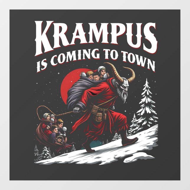 Krampus is Coming to Town Krampus Christmas  Window Cling (Sheet)