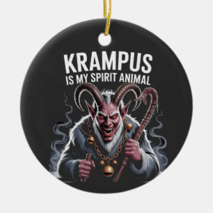 Krampus Is My Spirit Animal Christmas Funny Ceramic Tree Decoration