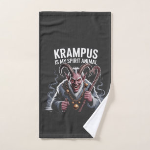 Krampus Is My Spirit Animal Christmas Funny Hand Towel
