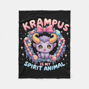 Krampus Is My Spirit Animal Sweetly Spooky Festivi Fleece Blanket