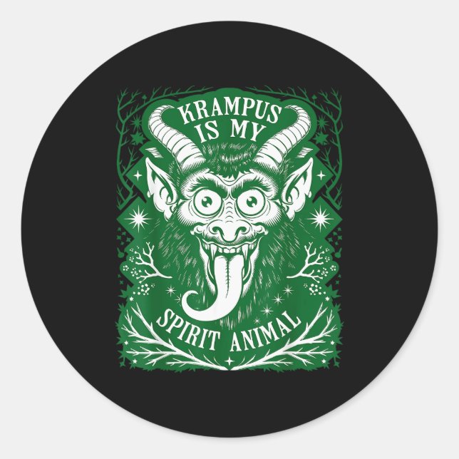 Krampus Is My Srit Animal German Folklore For Kram Classic Round Sticker (Front)