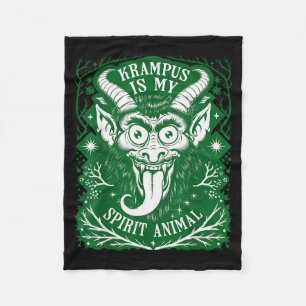 Krampus Is My Srit Animal German Folklore For Kram Fleece Blanket