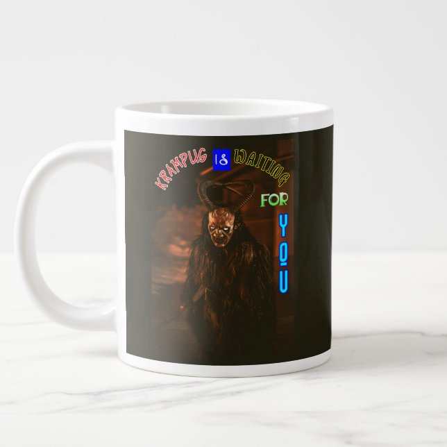 Krampus Is Waiting For You December Krampusnacht Large Coffee Mug (Left)