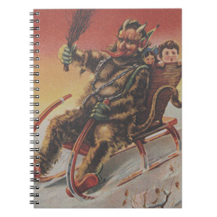 Krampus Kidnapping Children Sleigh Notebook