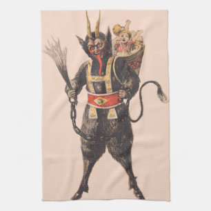 Krampus Kidnapping Children Switch Tea Towel