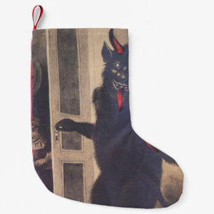 Krampus Kidnapping People Small Christmas Stocking