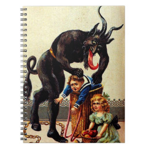 Krampus Kids in Basket Christmas Holiday Xmas Notebook