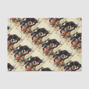 Krampus Kids in Basket Christmas Holiday Xmas Tissue Paper