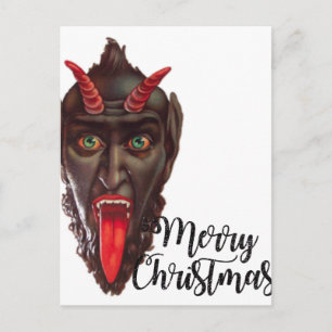 krampus merry christmas holiday postcard