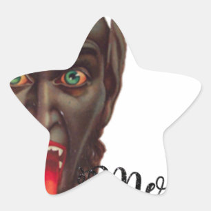 krampus merry christmas star sticker