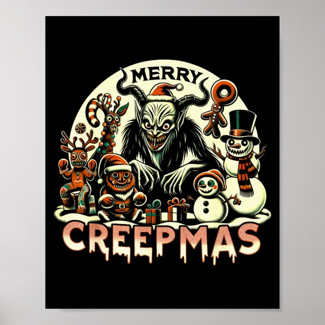 Krampus Merry Creepmas Christmas 30’s Retro Cartoo Poster (Front)