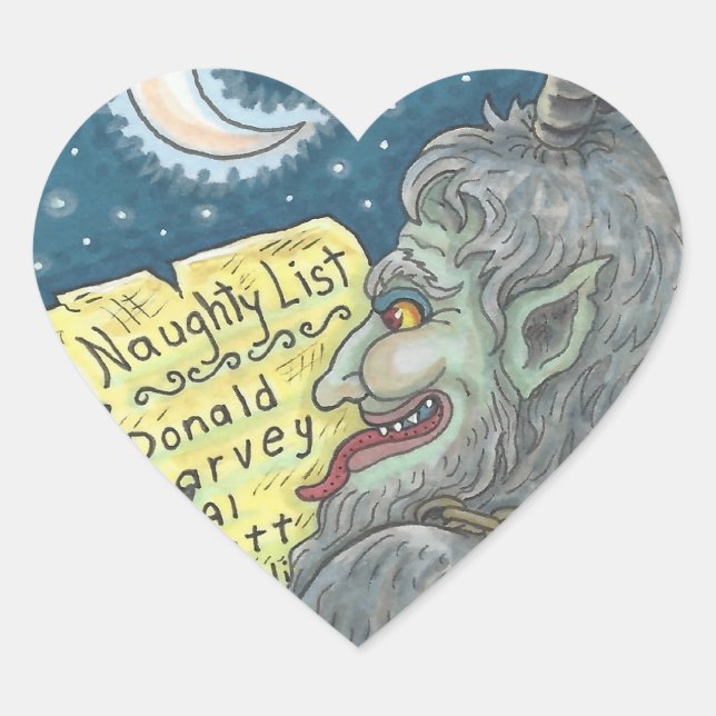KRAMPUS NAUGHTY CHILDREN LIST CHRISTMAS STICKERS (Front)