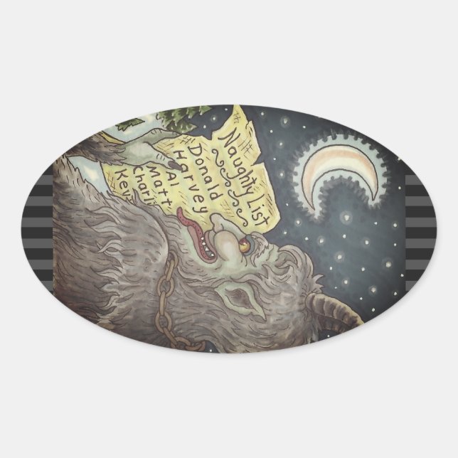 KRAMPUS NAUGHTY CHILDREN LIST CHRISTMAS STICKERS (Front)