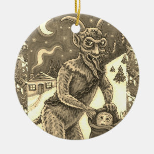 KRAMPUS & NAUGHTY CHILDREN, SCARY CHRISTMAS STORY CERAMIC TREE DECORATION