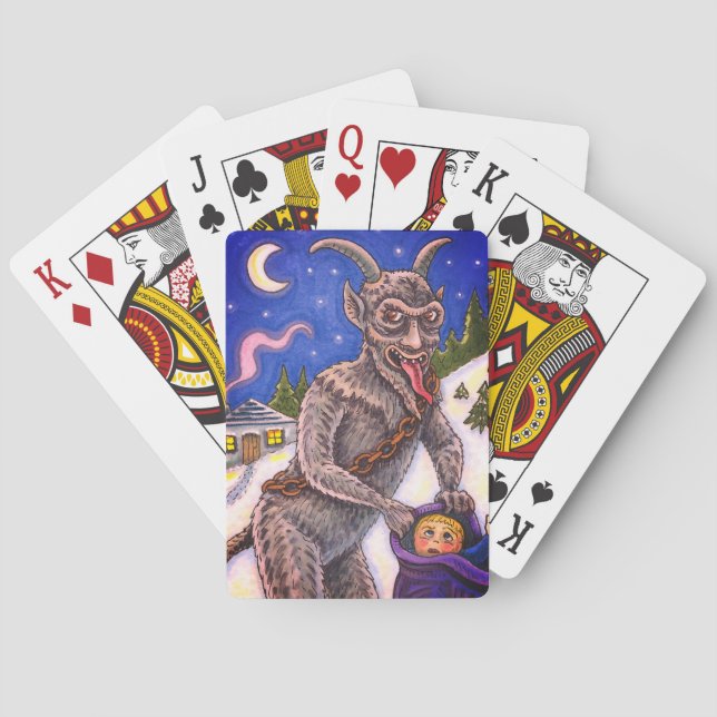 KRAMPUS & NAUGHTY CHILDREN, SCARY CHRISTMAS STORY PLAYING CARDS (Back)