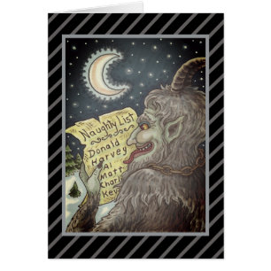 KRAMPUS NAUGHTY LIST CHRISTMAS GREETING CARD B