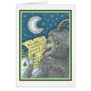 KRAMPUS NAUGHTY LIST CHRISTMAS GREETING CARD B