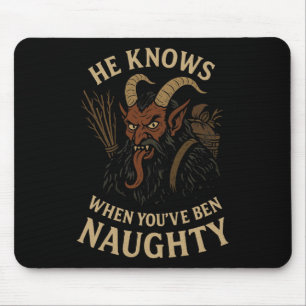 Krampus Naughty List Christmas Horror Mouse Mat