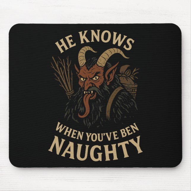 Krampus Naughty List Christmas Horror  Mouse Mat (Front)