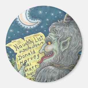 KRAMPUS NAUGHTY LIST CHRISTMAS MAGNET Customise