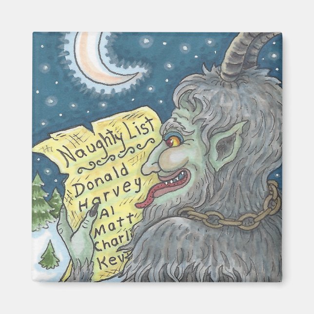KRAMPUS NAUGHTY LIST Christmas MAGNET Customise (Front)