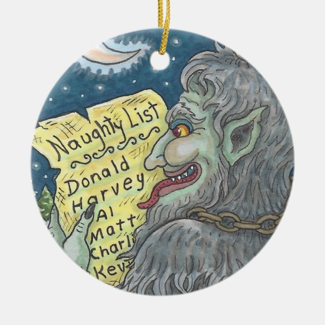 KRAMPUS NAUGHTY LIST Christmas Ornament Customise (Front)