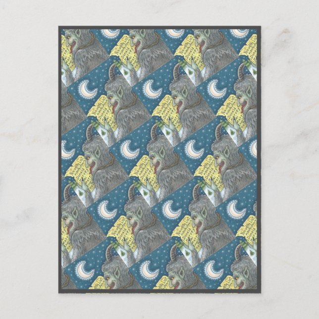 KRAMPUS NAUGHTY LIST, SCARY CHRISTMAS STORY POSTCARD (Front)