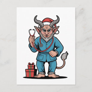 Krampus Nurse Christmas Evil Xmas Holiday Postcard