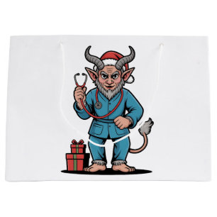 Krampus Nurse Christmas Evil Xmas  Large Gift Bag