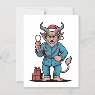 Krampus Nurse Christmas Evil Xmas Magnetic Invitation