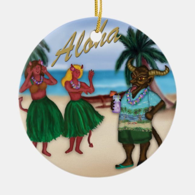 Krampus on Vacation Ornament (Front)