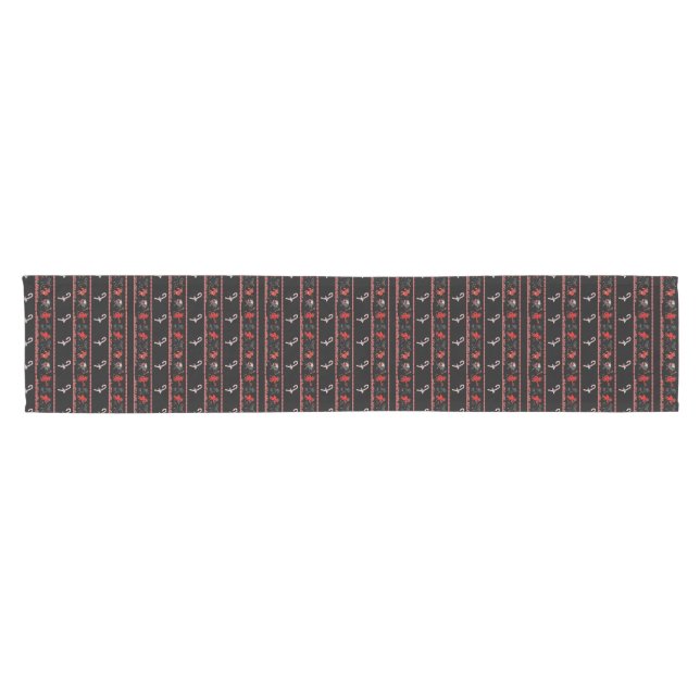 Krampus Party with Broken Candy Canes Short Table Runner (Horizontal)
