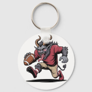 Krampus Playing Football Christmas Fitness Xmas Key Ring