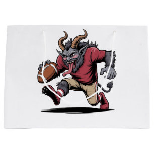 Krampus Playing Football Christmas Fitness Xmas  Large Gift Bag