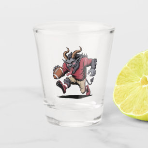 Krampus Playing Football Christmas Fitness Xmas Shot Glass