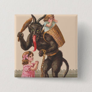 Krampus Punishing Children Switch Chain 15 Cm Square Badge