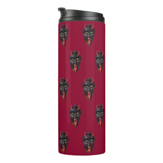 Krampus Red Christmas Thermal Tumbler (Rotated Right)