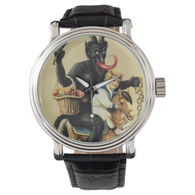 Krampus Rocking Horse Demon Holiday Christmas Xmas Watch (Front)