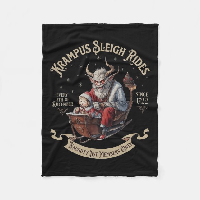 Krampus Sleigh Rides  Fleece Blanket (Front)
