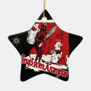 Krampus Snow Day Ceramic Tree Decoration