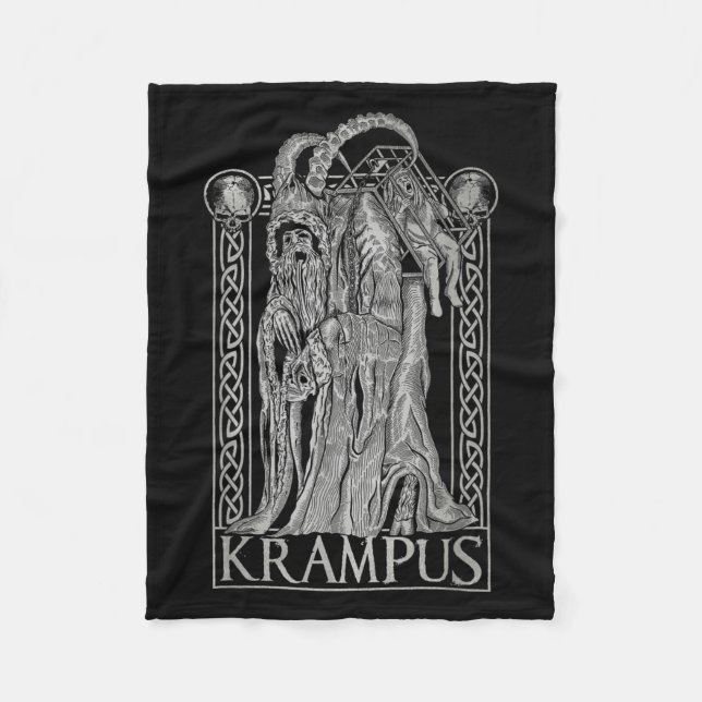 Krampus - Ss Von Krampus Dark Gothic Christmas  Fleece Blanket (Front)