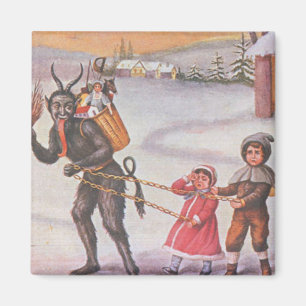 Krampus Stealing Toys & Children Magnet