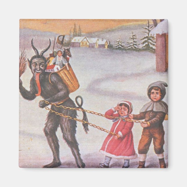 Krampus Stealing Toys & Children Magnet (Front)