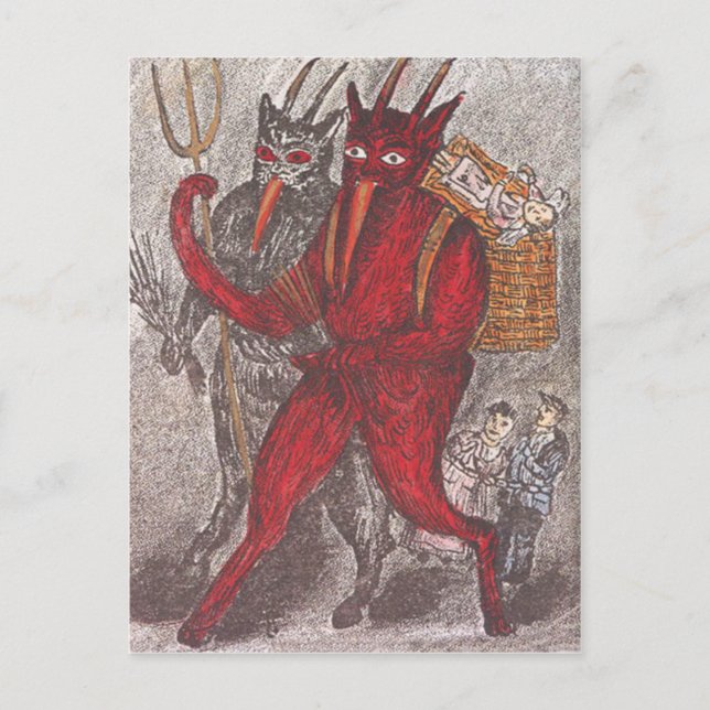 Krampus Taking Child Postcard (Front)