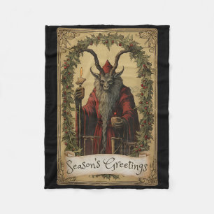 Krampus Tarot Card Design Christmas Season Evil Pa Fleece Blanket