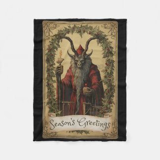 Krampus Tarot Card Design Christmas Season Evil Pa Fleece Blanket
