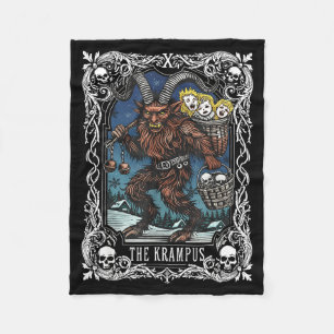 Krampus Tarot Card Design Christmas Season Evil Pa Fleece Blanket