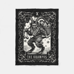 Krampus Tarot Card Design Christmas Season Evil Pa Fleece Blanket