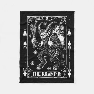 Krampus Tarot Card Design Christmas Season Evil Pa Fleece Blanket