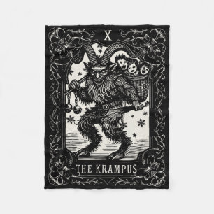 Krampus Tarot Card Design Christmas Season Evil Pa Fleece Blanket